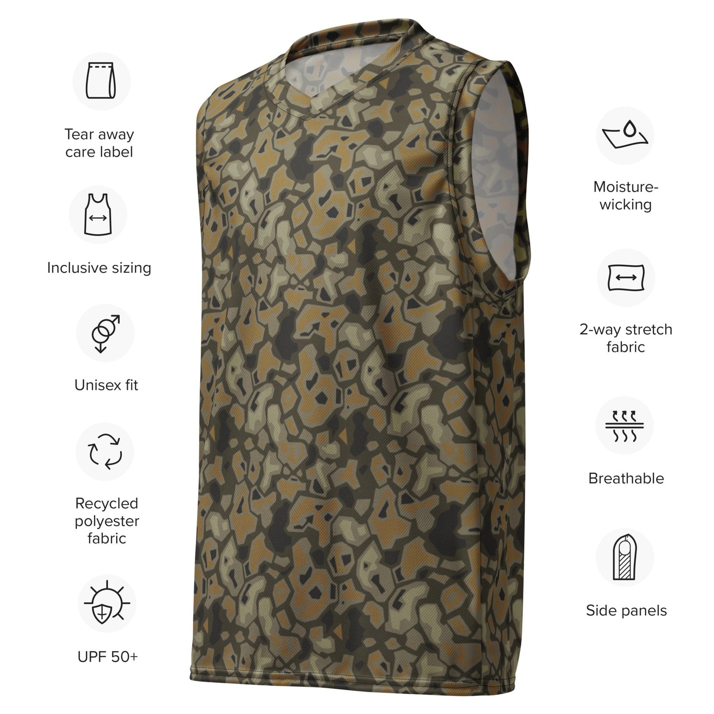 Metal Gear Solid (MGS) Rock CAMO Unisex Basketball Jersey