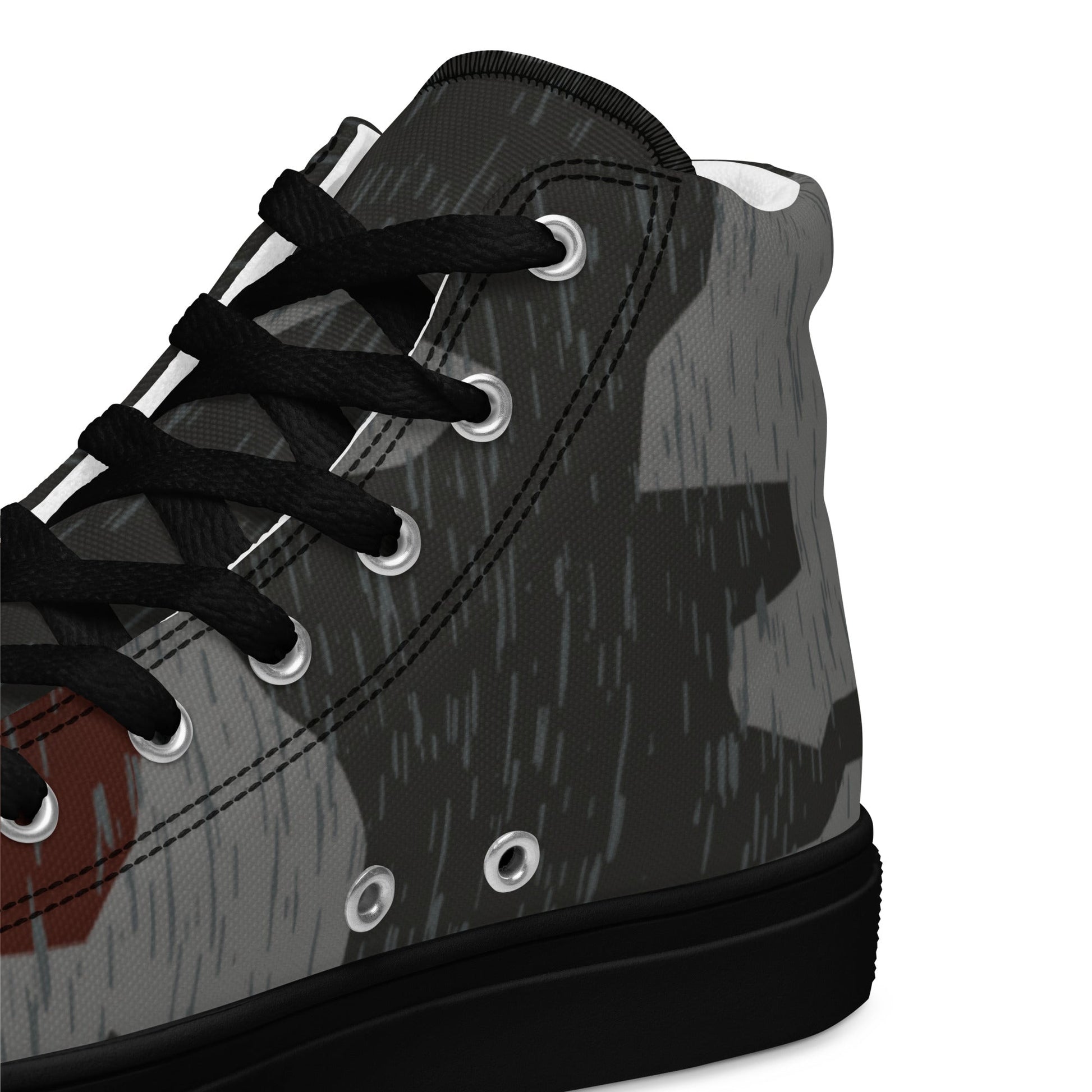 Metal Gear Solid (MGS) Splittermuster Rain Autumn CAMO Mens high top canvas shoes - High Top Canvas Shoes