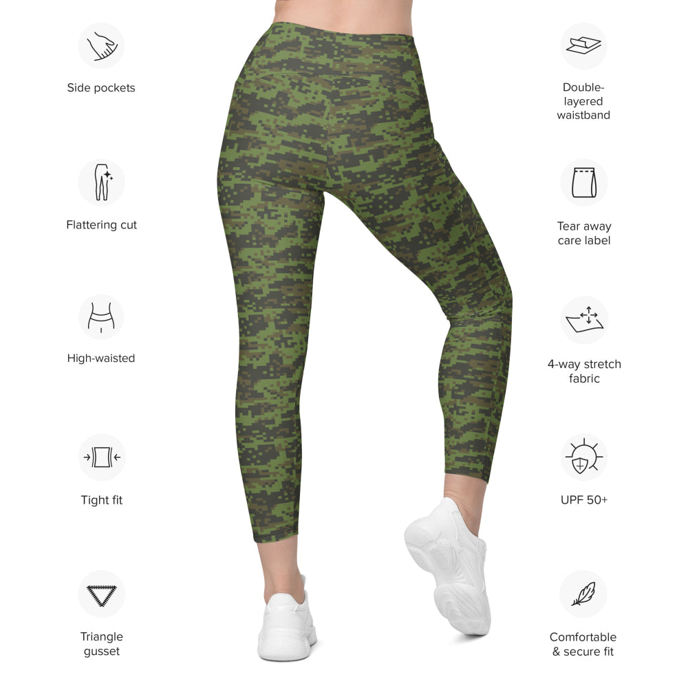 Mexican Army Digital CAMO Leggings with pockets - Womens With Pockets