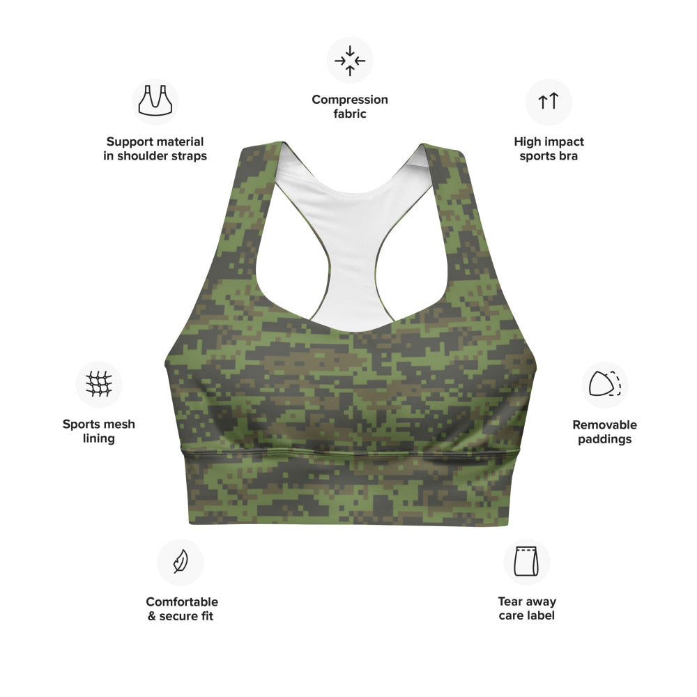 Mexican Army Digital CAMO Longline sports bra - Womens Sports Bra