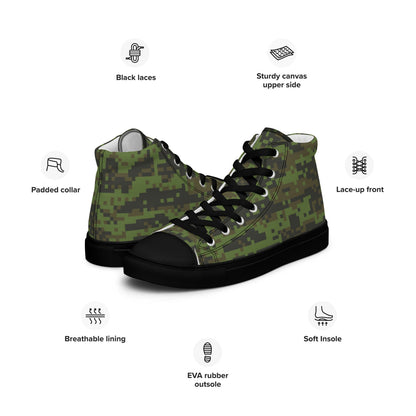 Mexican Army Digital CAMO Men’s high top canvas shoes - Mens High Top Canvas Shoes