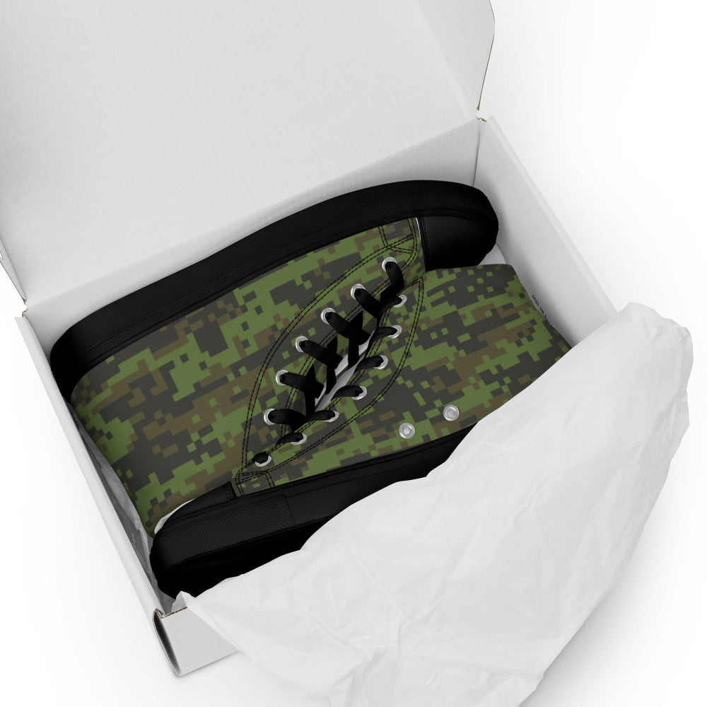 Mexican Army Digital CAMO Men’s high top canvas shoes - Mens High Top Canvas Shoes