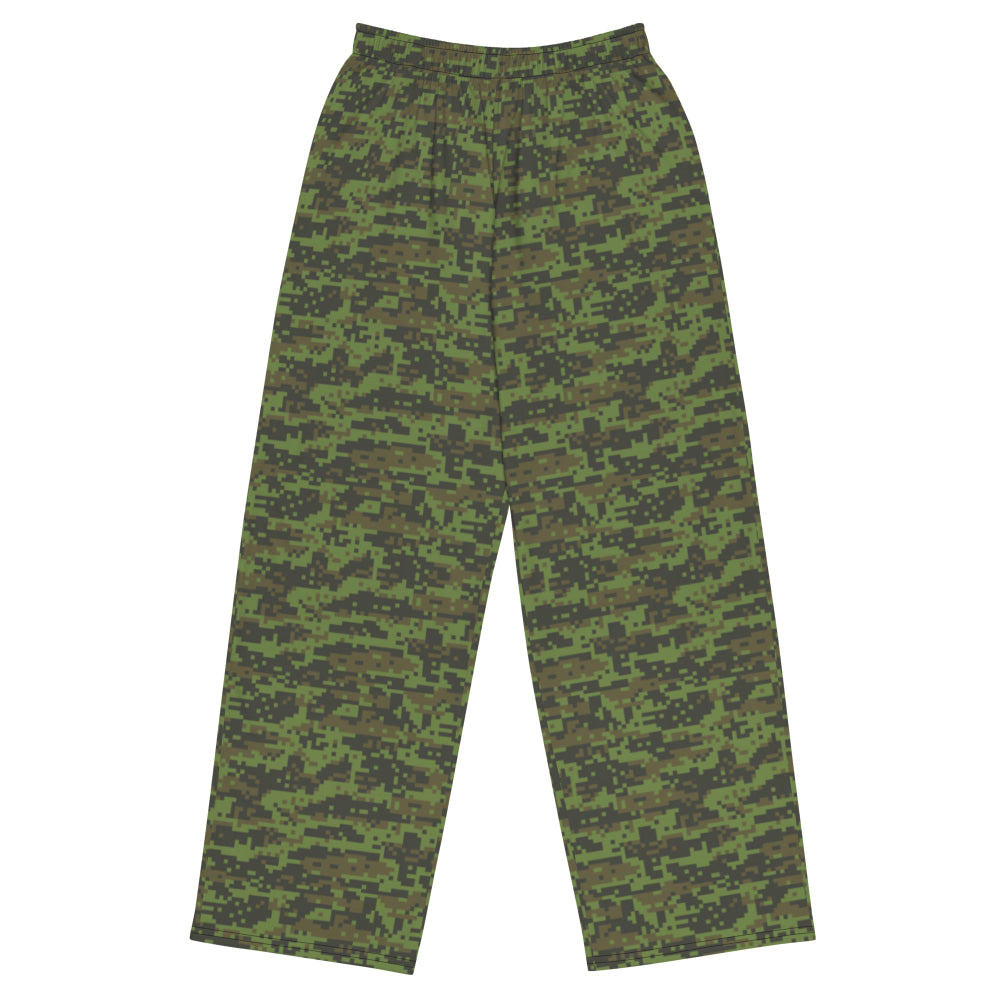 Mexican Army Digital CAMO unisex wide-leg pants - 2XS - Unisex Wide-Leg Pants