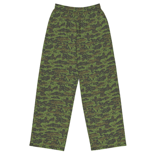 Mexican Army Digital CAMO unisex wide-leg pants - 2XS - Unisex Wide-Leg Pants