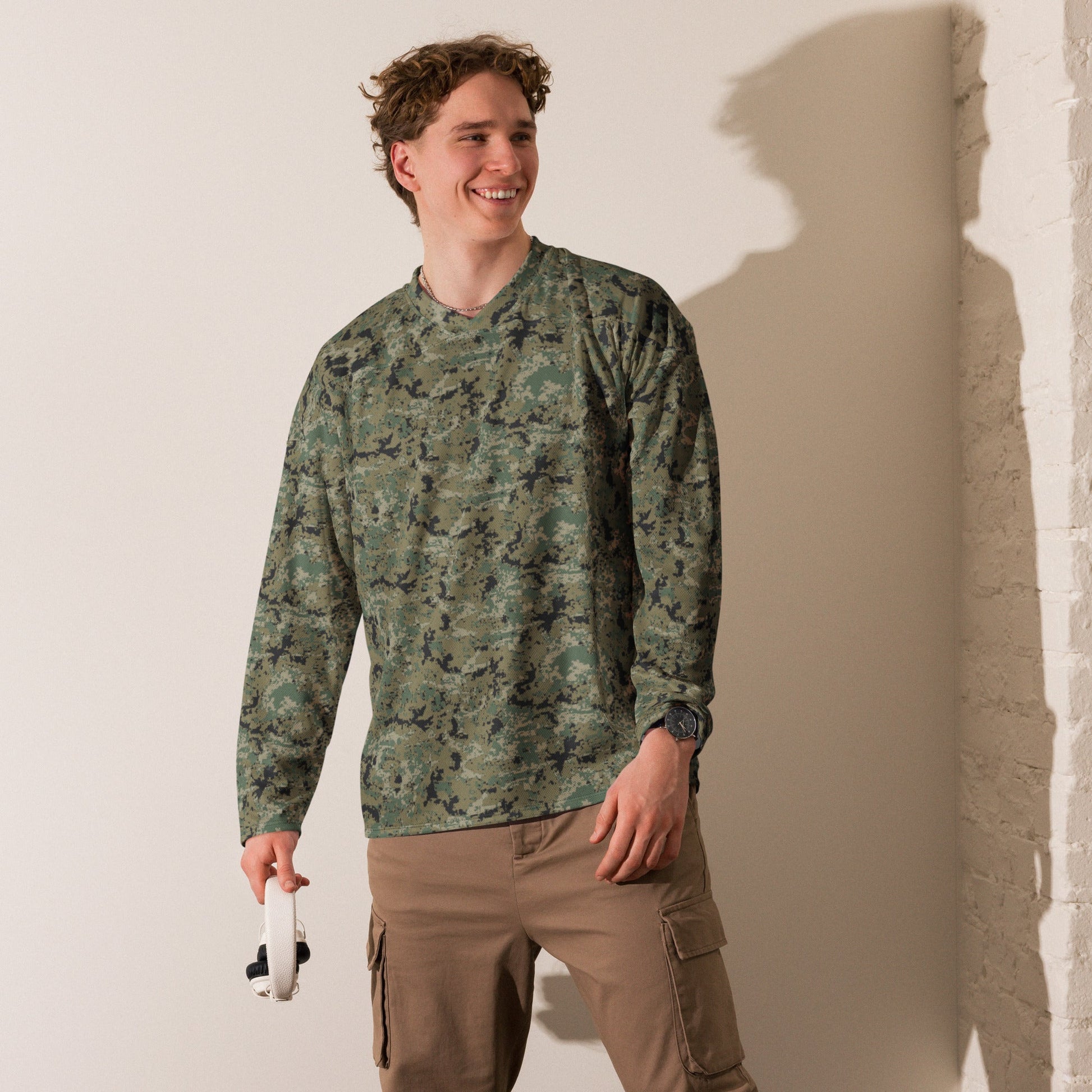 Mexican Army Digital Woodland CAMO hockey fan jersey - Hockey Jerseys