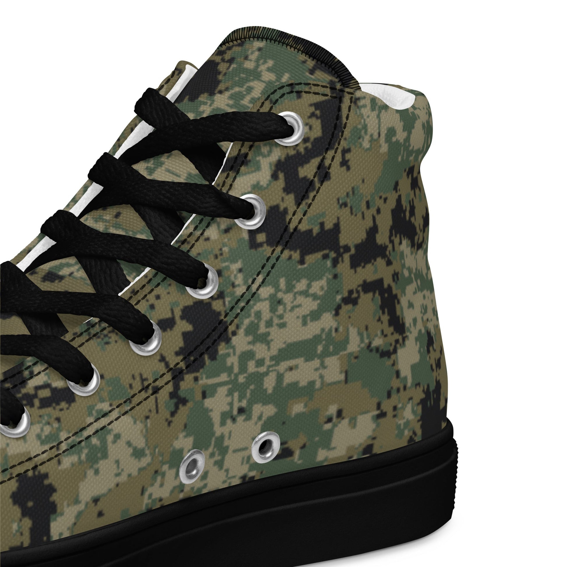 Mexican Army Digital Woodland CAMO Mens high top canvas shoes - High Top Canvas Shoes