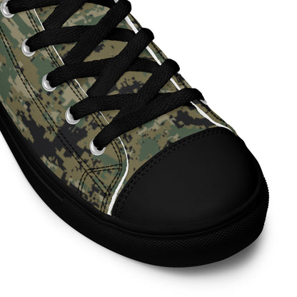 Mexican Army Digital Woodland CAMO Mens high top canvas shoes - High Top Canvas Shoes