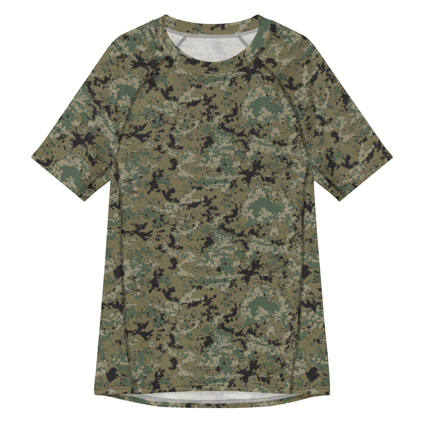 Mexican Army Digital Woodland CAMO Mens Short-Sleeve Rash Guard - 2XS - Short-sleeve Guards