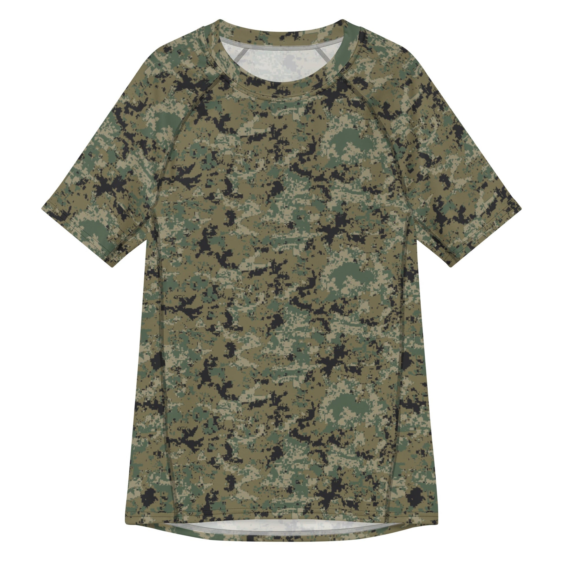Mexican Army Digital Woodland CAMO Mens Short-Sleeve Rash Guard - 2XS - Short-sleeve Guards