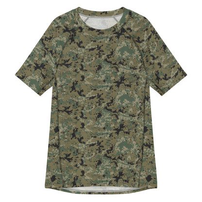 Mexican Army Digital Woodland CAMO Mens Short-Sleeve Rash Guard - 2XS - Short-sleeve Guards