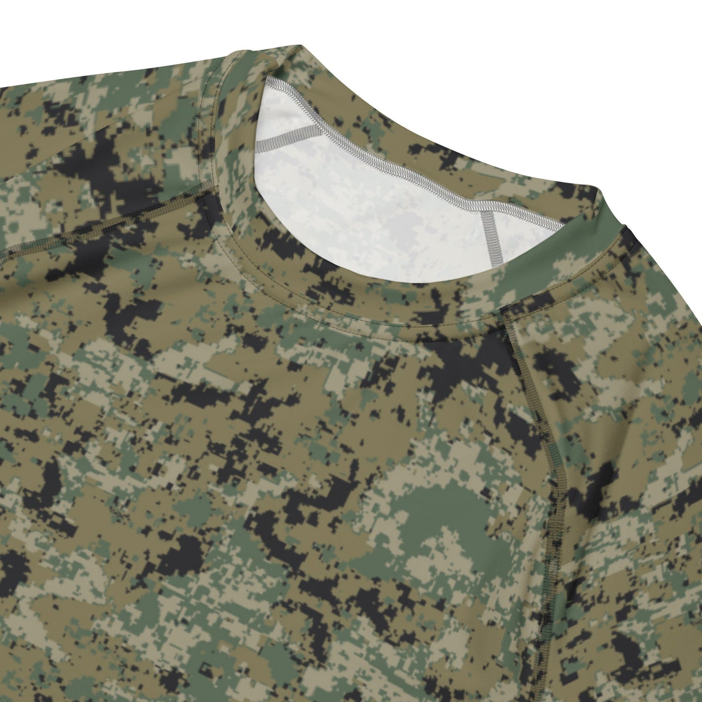 Mexican Army Digital Woodland CAMO Mens Short-Sleeve Rash Guard - Short-sleeve Guards