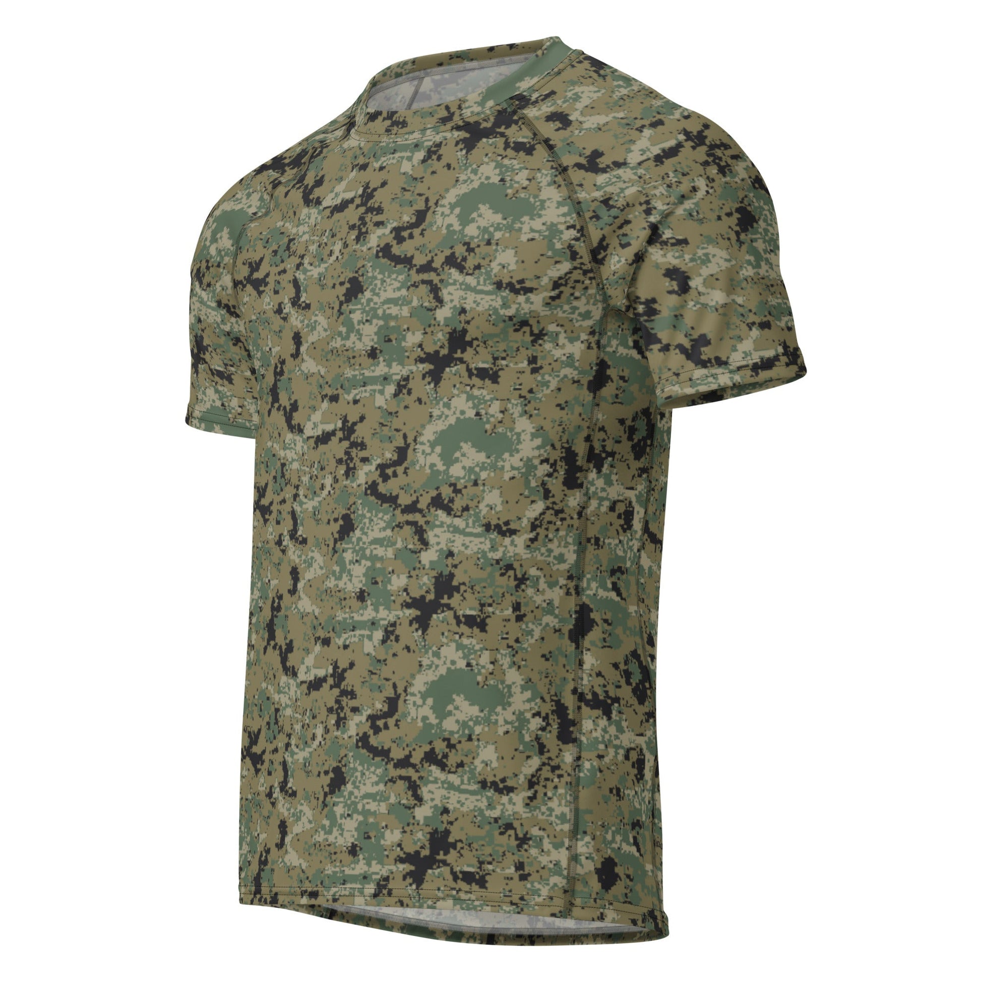 Mexican Army Digital Woodland CAMO Mens Short-Sleeve Rash Guard - Short-sleeve Guards