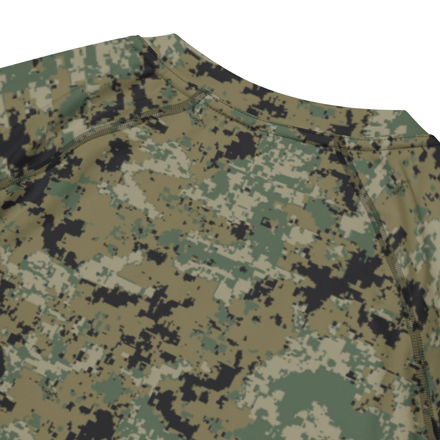 Mexican Army Digital Woodland CAMO Mens Short-Sleeve Rash Guard - Short-sleeve Guards