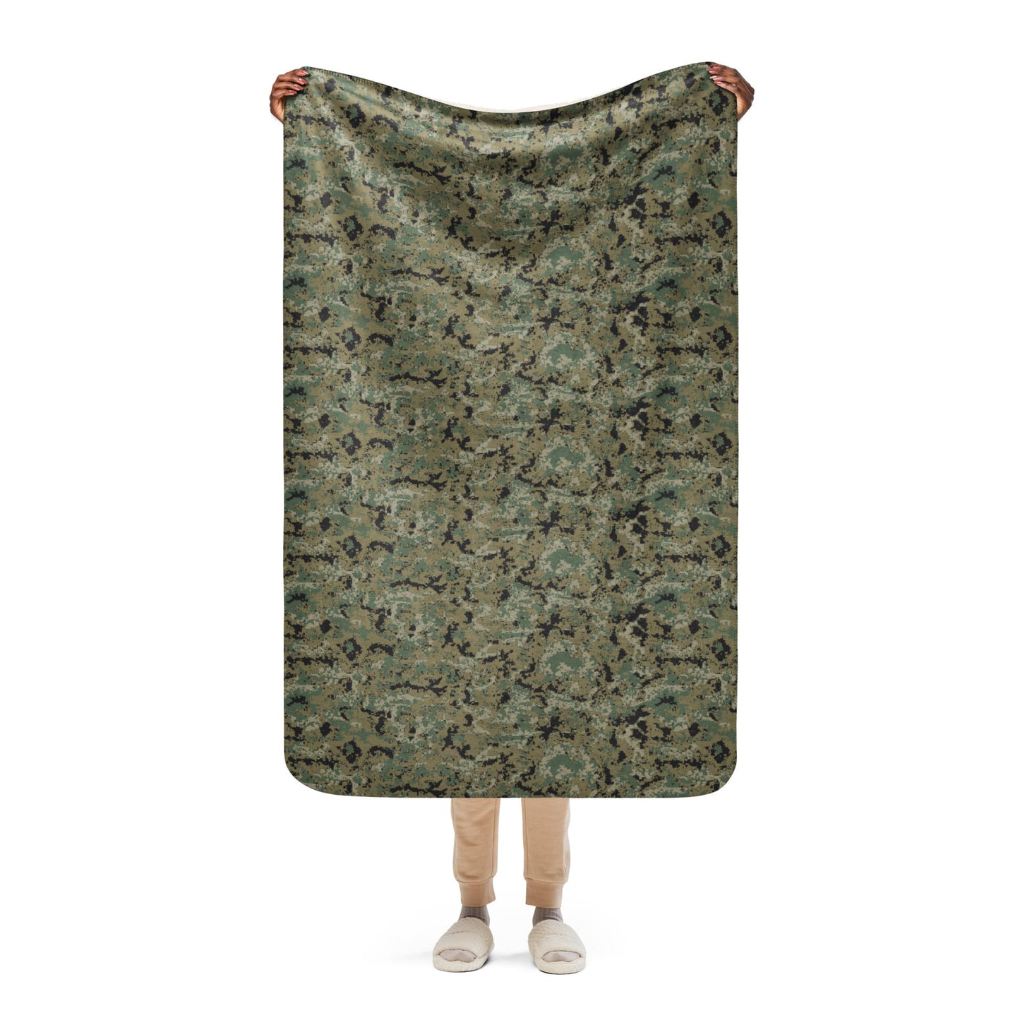 Mexican Army Digital Woodland CAMO Sherpa blanket - 37″×57″ - Blankets