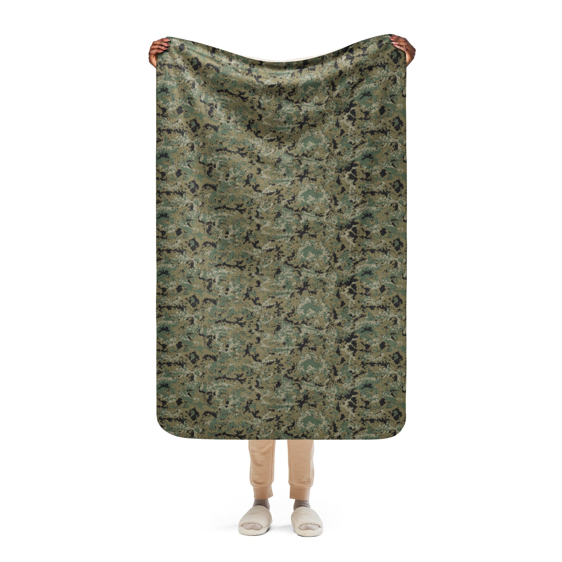 Mexican Army Digital Woodland CAMO Sherpa blanket - 37″×57″ - Blankets