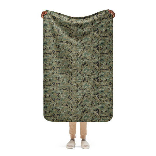 Mexican Army Digital Woodland CAMO Sherpa blanket - 37″×57″ - Blankets