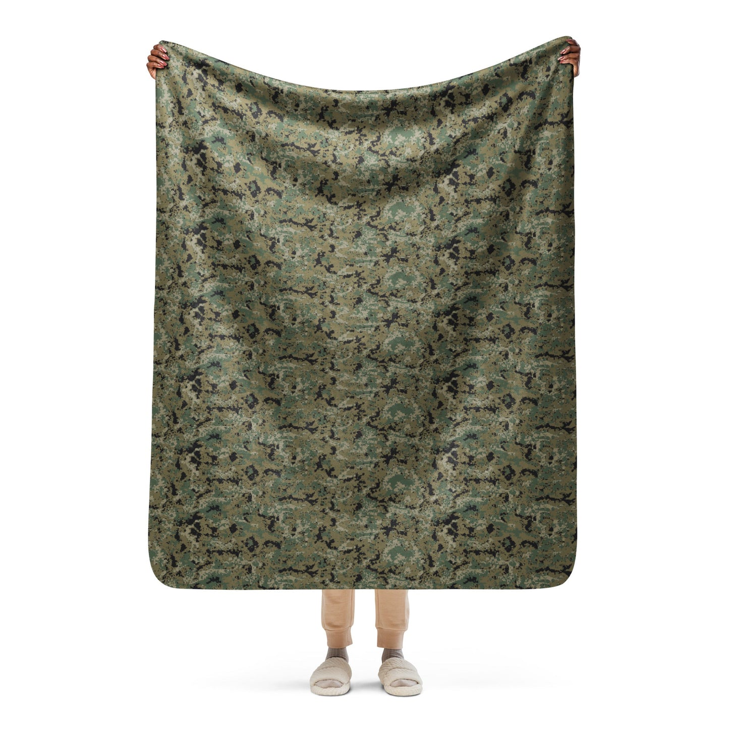 Mexican Army Digital Woodland CAMO Sherpa blanket - 50″×60″ - Blankets