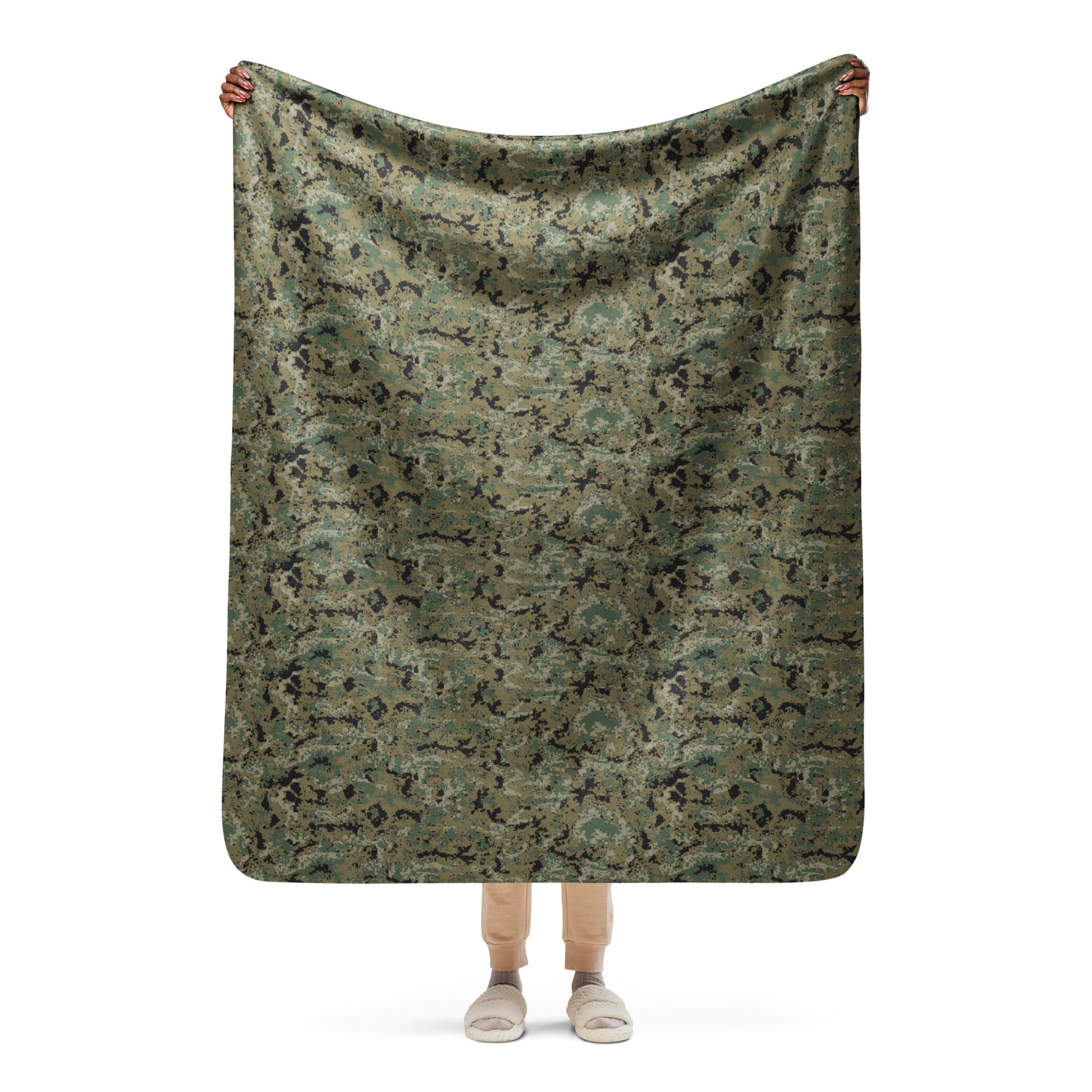 Mexican Army Digital Woodland CAMO Sherpa blanket - 50″×60″ - Blankets