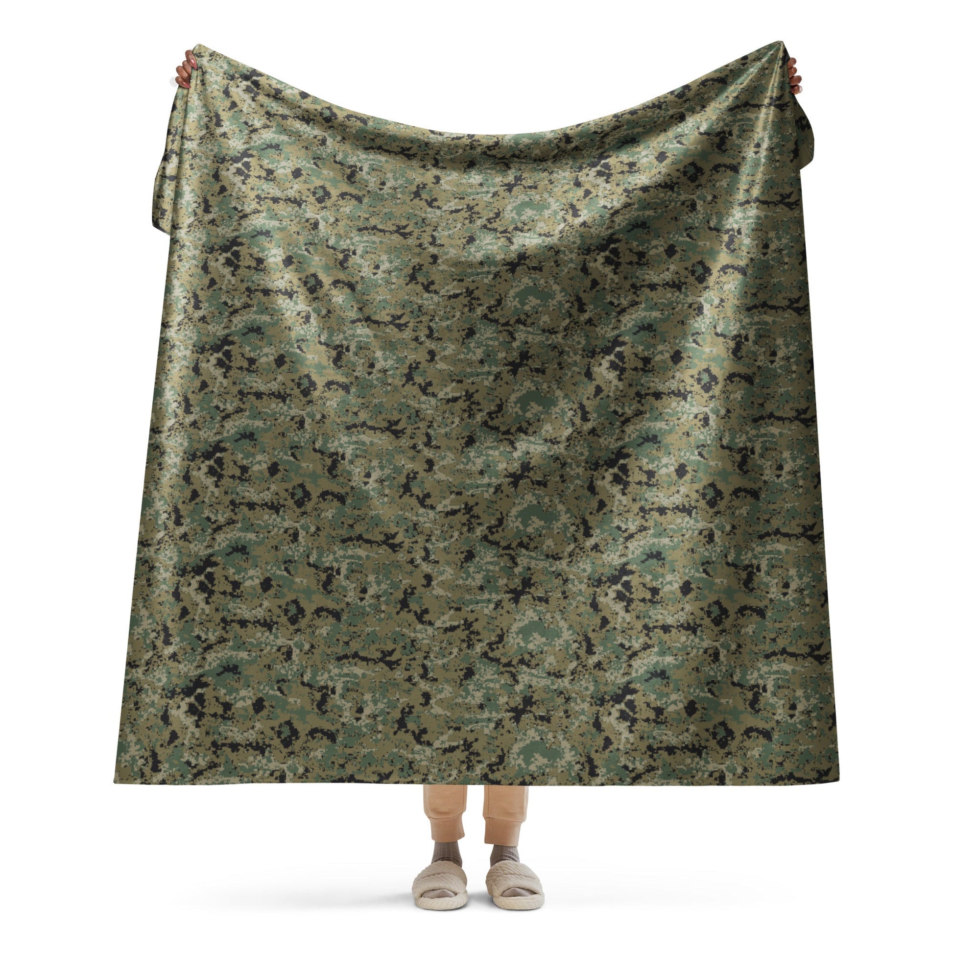 Mexican Army Digital Woodland CAMO Sherpa blanket - 60″×80″ - Blankets
