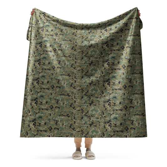 Mexican Army Digital Woodland CAMO Sherpa blanket - 60″×80″ - Blankets