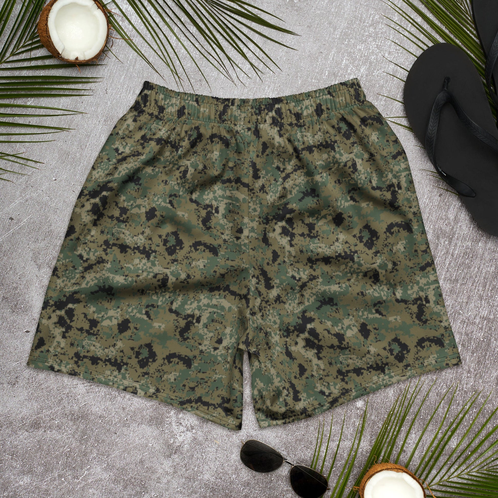 Mexican Army Digital Woodland CAMO Unisex Athletic Long Shorts