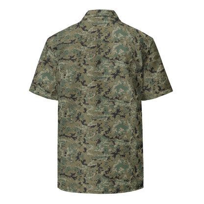 Mexican Army Digital Woodland CAMO Unisex button shirt - Button Shirts