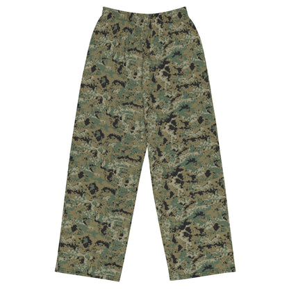 Mexican Army Digital Woodland CAMO unisex wide-leg pants - 2XS - Wide-leg Pants
