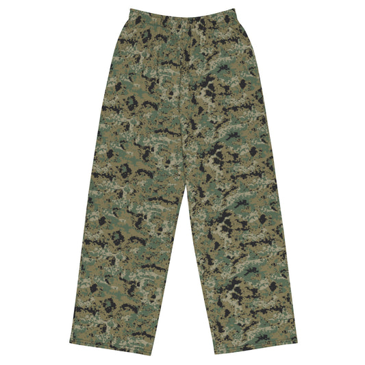 Mexican Army Digital Woodland CAMO unisex wide-leg pants - 2XS - Wide-leg Pants