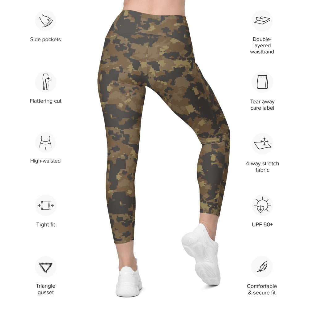 Mexican Naval Infantry Digital Desert CAMO Leggings with pockets - Womens With Pockets