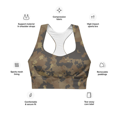 Mexican Naval Infantry Digital Desert CAMO Longline sports bra - Womens Sports Bra