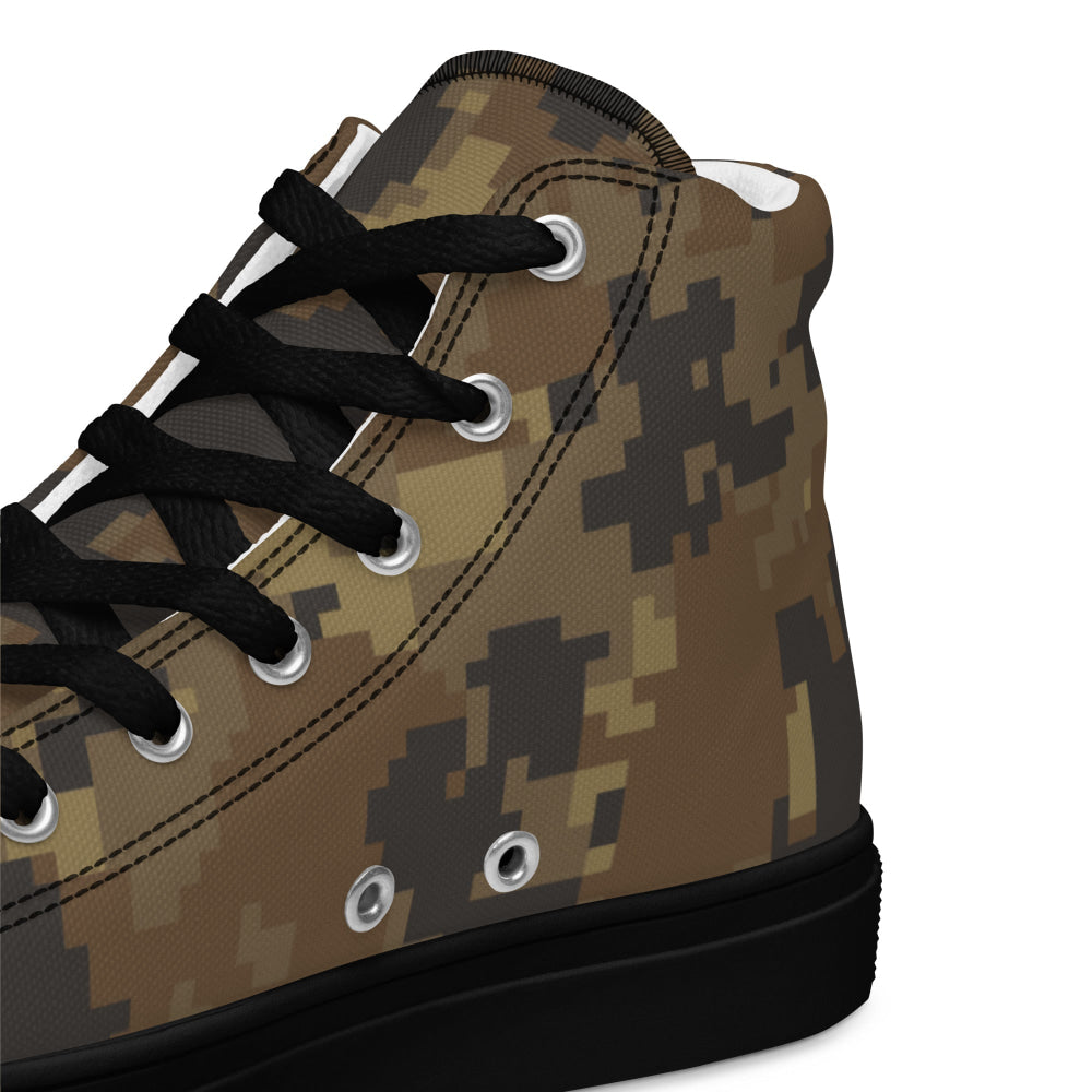 Mexican Naval Infantry Digital Desert CAMO Men’s high top canvas shoes - Mens High Top Canvas Shoes