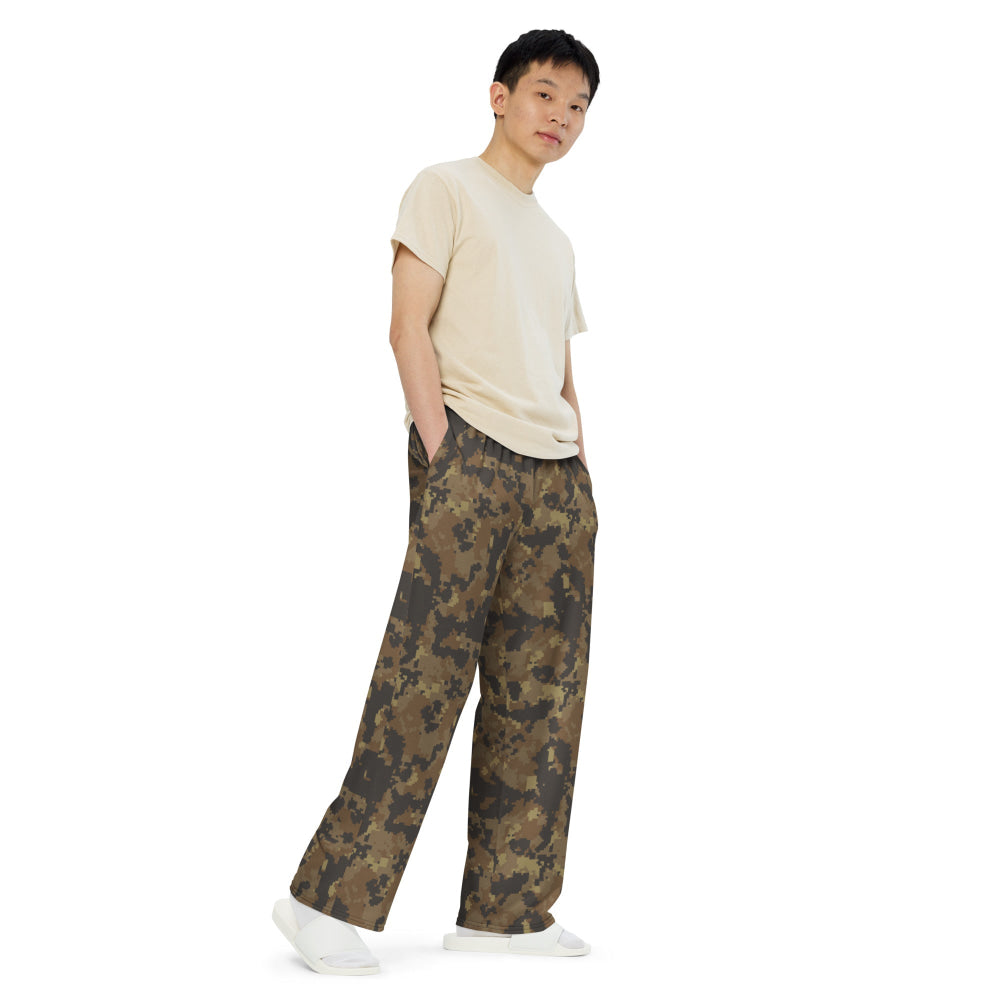 Mexican Naval Infantry Digital Desert CAMO unisex wide-leg pants - Unisex Wide-Leg Pants