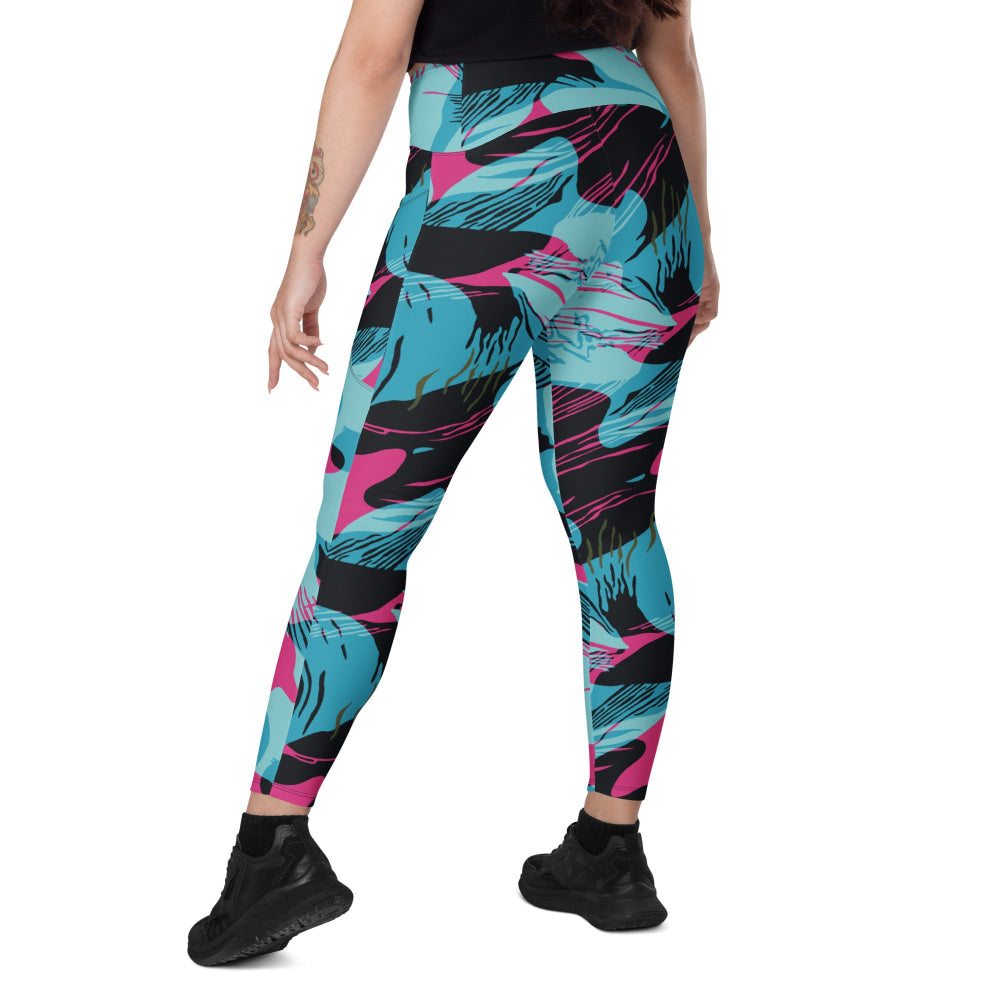 Miami Brushstroke CAMO Leggings with pockets - Womens With Pockets