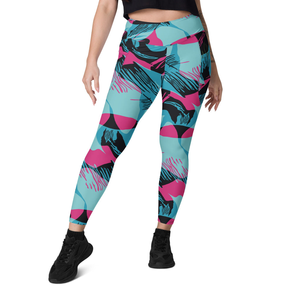 Miami Brushstroke CAMO Leggings with pockets - Womens With Pockets