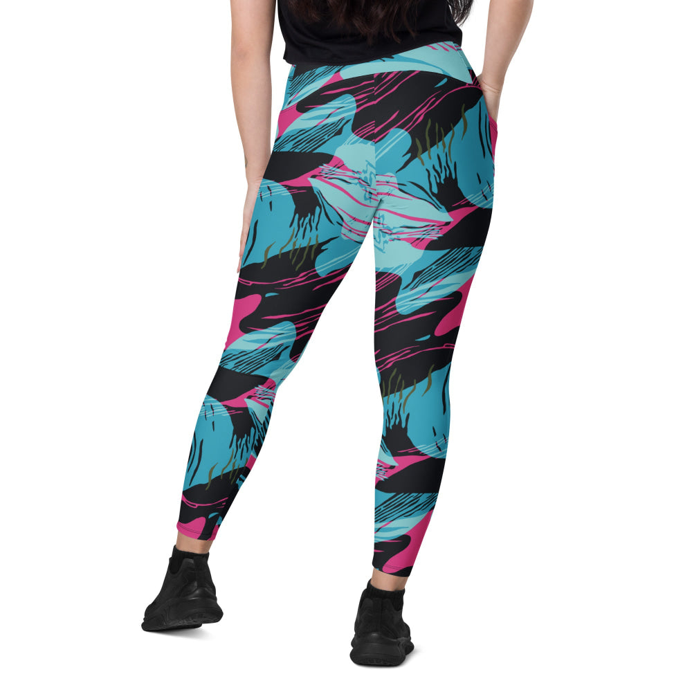 Miami Brushstroke CAMO Leggings with pockets - Womens With Pockets