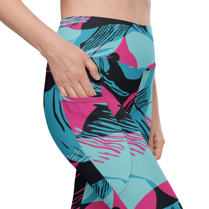 Miami Brushstroke CAMO Leggings with pockets - Womens With Pockets