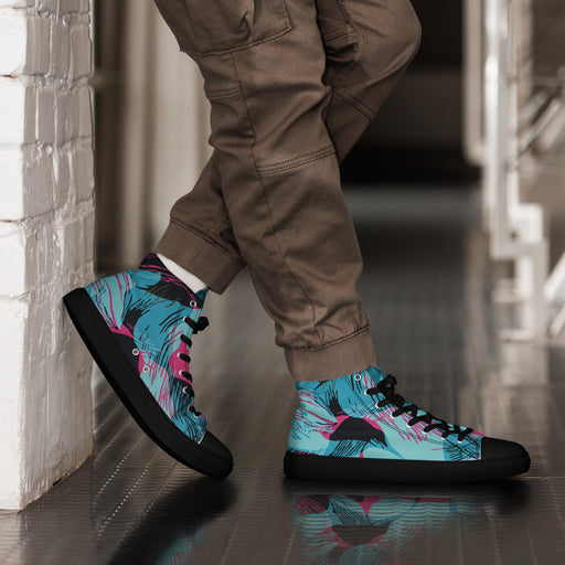Brushstroke Miami Vice CAMO Mens High-Top Canvas Shoes - 5