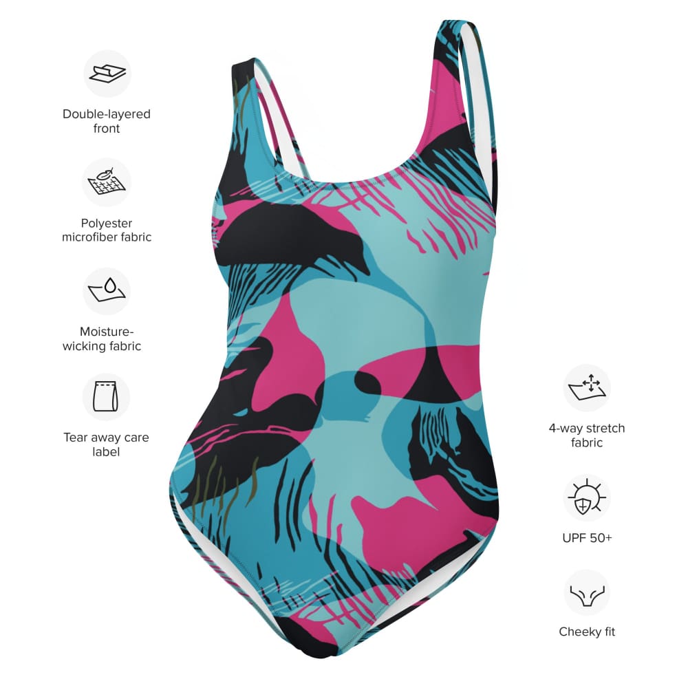 Miami Brushstroke CAMO One-Piece Swimsuit - Womens One-Piece Swimsuit