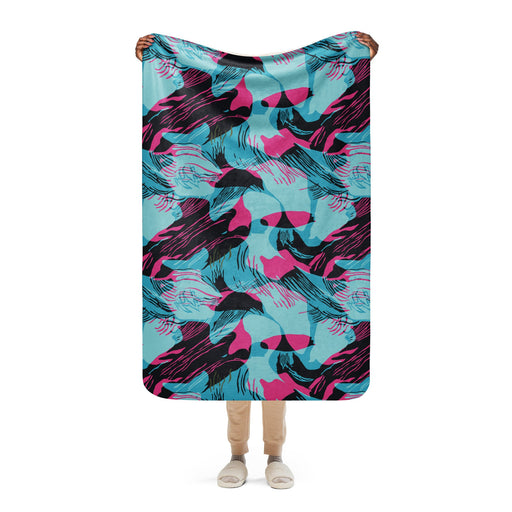 Brushstroke Miami Vice CAMO Sherpa Blanket - 37″×57″