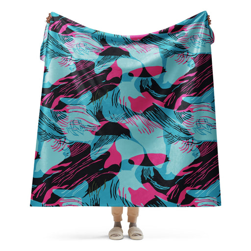 Brushstroke Miami Vice CAMO Sherpa Blanket - 60″×80″
