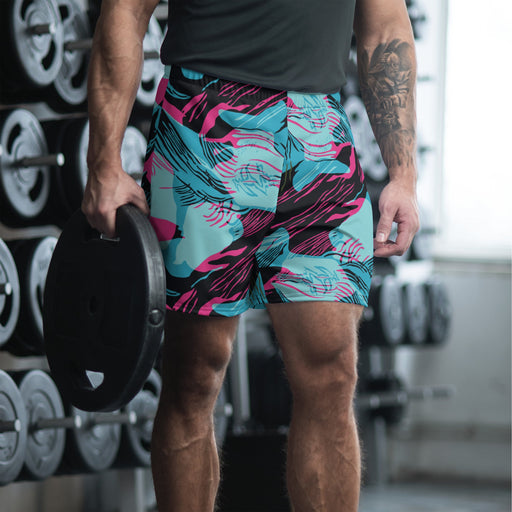 Brushstroke Miami Vice CAMO Unisex Athletic Long Shorts - 2XS
