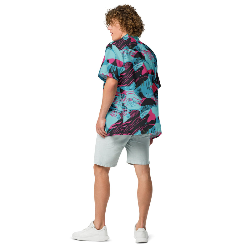 Brushstroke Miami Vice CAMO Unisex Short-Sleeve Button Shirt - Button-Up