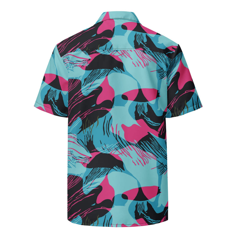 Brushstroke Miami Vice CAMO Unisex Short-Sleeve Button Shirt - Button-Up