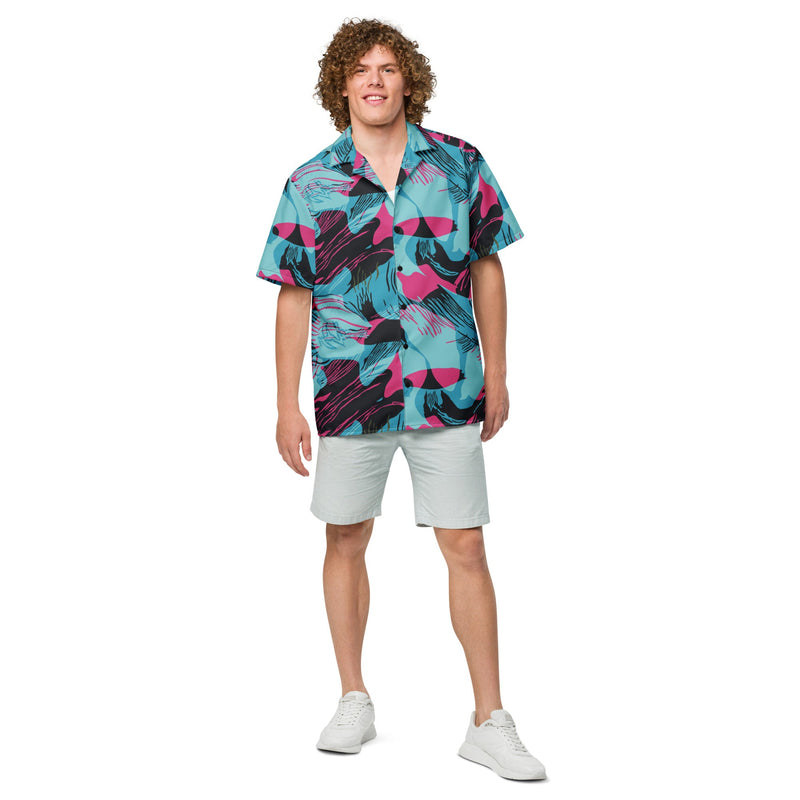 Brushstroke Miami Vice CAMO Unisex Short-Sleeve Button Shirt - Button-Up