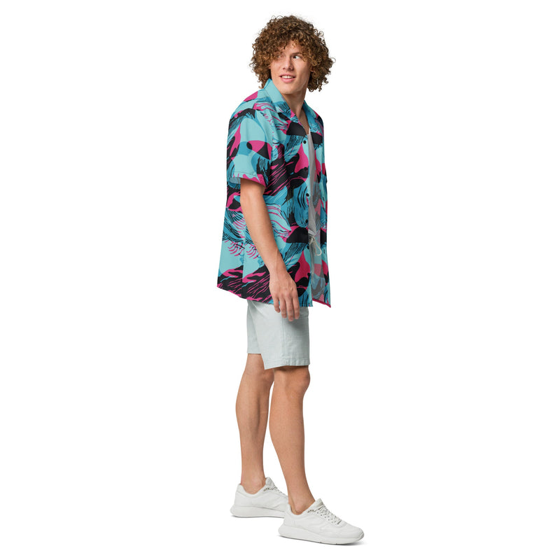 Brushstroke Miami Vice CAMO Unisex Short-Sleeve Button Shirt - Button-Up