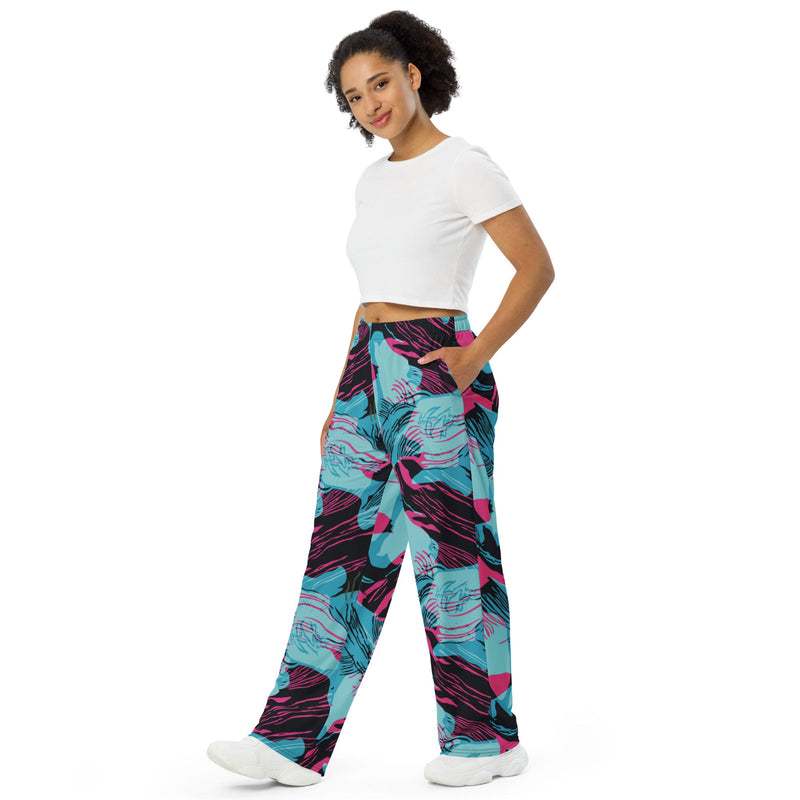 Brushstroke Miami Vice CAMO Unisex Wide-Leg Leisure Pants - Pant