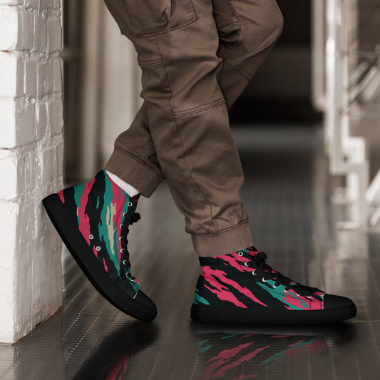 Miami Lizard CAMO Mens high top canvas shoes - 5 - High Top Canvas Shoes