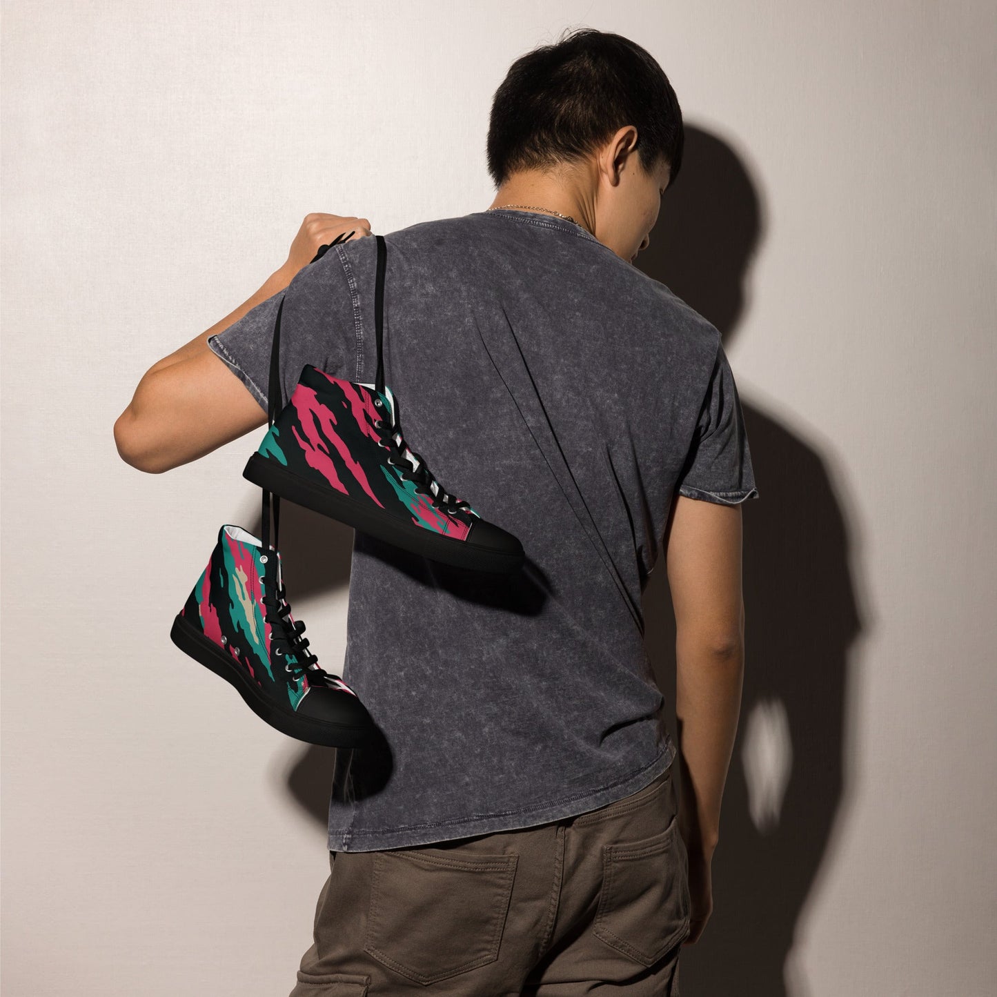 Miami Lizard CAMO Mens high top canvas shoes - High Top Canvas Shoes