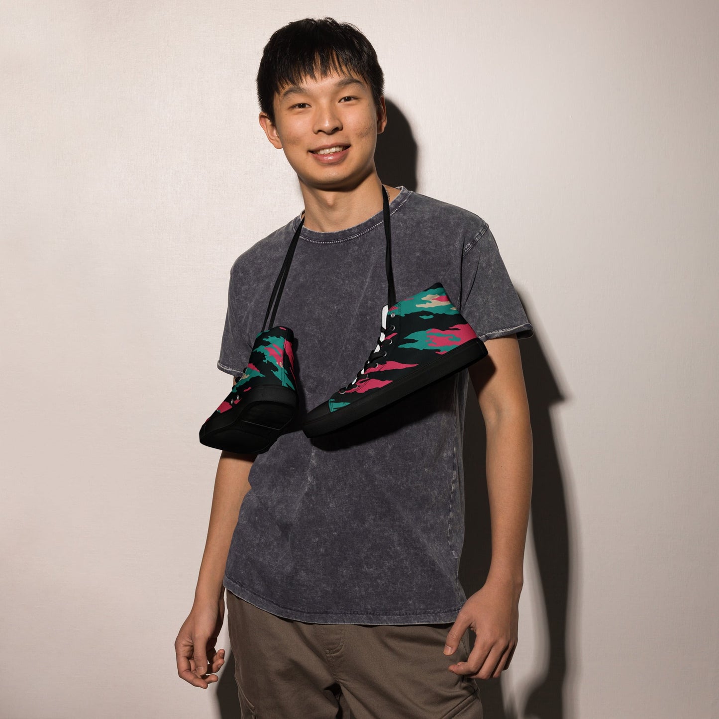 Miami Lizard CAMO Mens high top canvas shoes - High Top Canvas Shoes