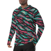 Lizard Miami Vice CAMO Mens Sunscreen Sports Hoodie With Thumb Holes